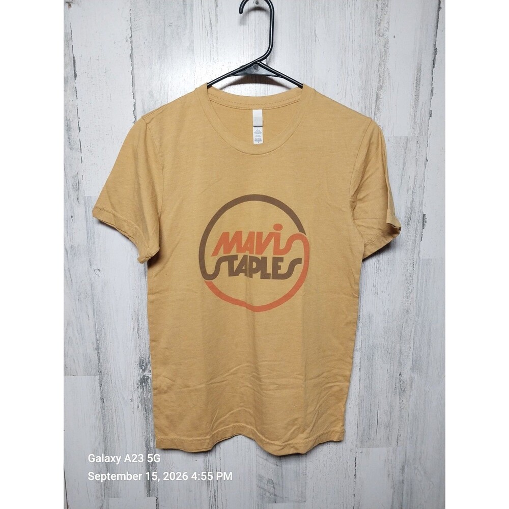 Mavis Staples Band Logo Concert Tour Shirt Adult Small Yellow